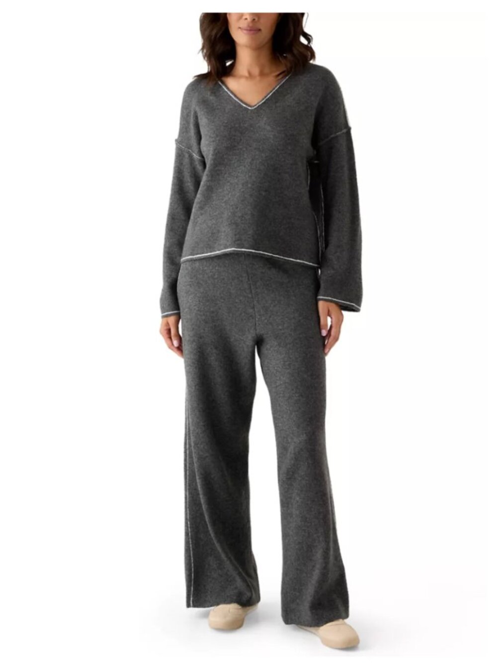 Vince Camuto Cozy Oversized Wide Leg Relaxed Fit Travel Matching Set size L